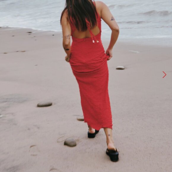 Maya Dress Lisa Says Gah - pepper red - crinkle fabric - Picture 2 of 4